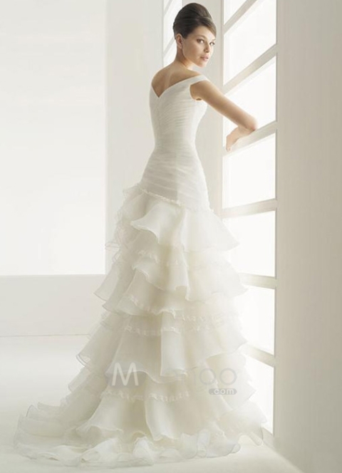 ivory informal wedding dress satin flower 30